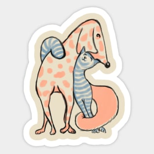 cats and dogs Sticker